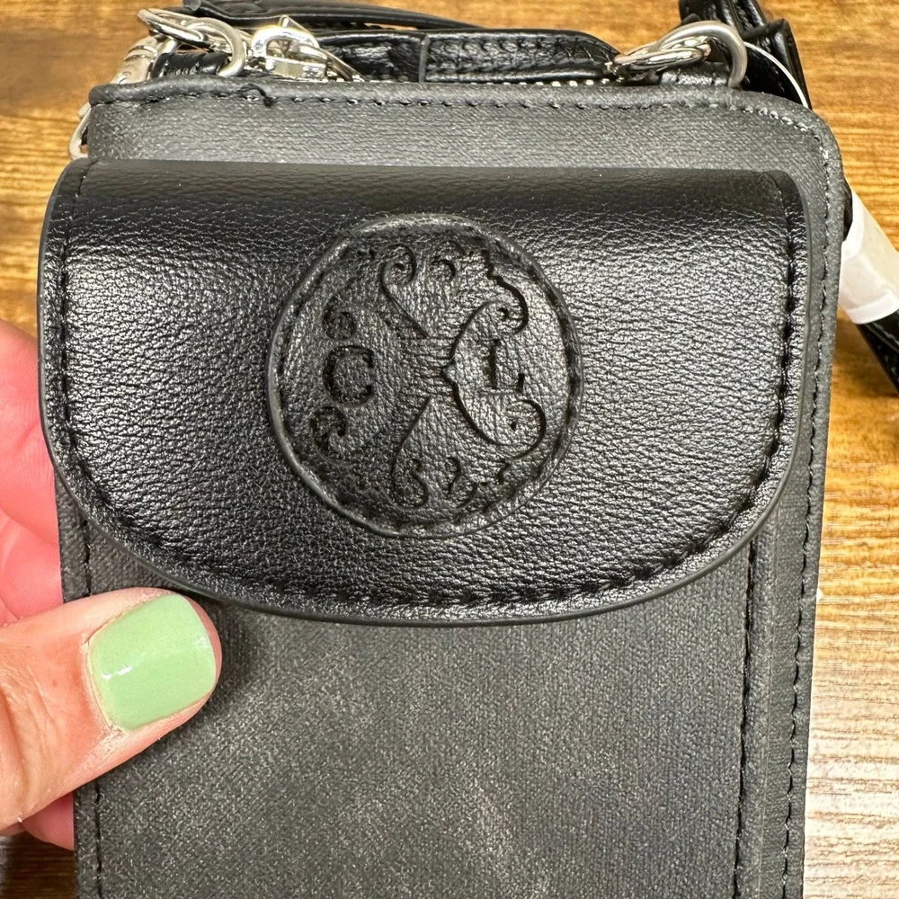 CXL Christian Lacroix Phia Black Phone Crossbody Wristlet Wallet CXLWH24042-BLKD